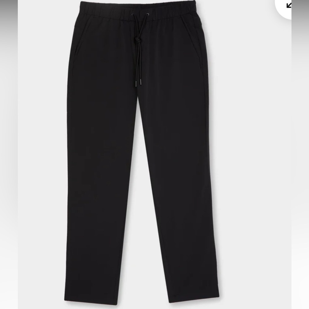 TILLEY Pull On Jogger black nylon elastic waist and ties pockets pants Sz L